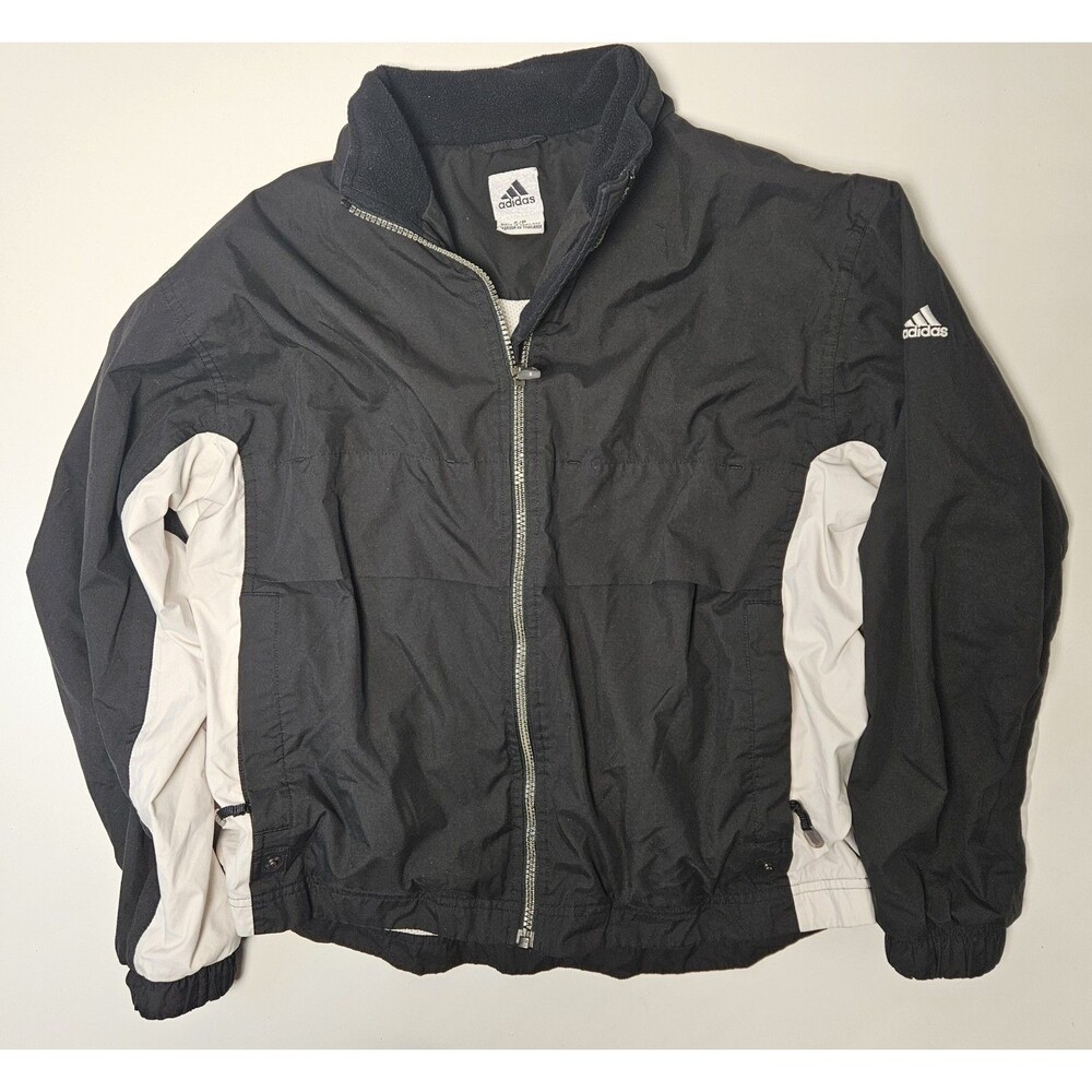 VINTAGE 90s Adidas  Mens Small Black  Windbreaker Climashell  Y2K